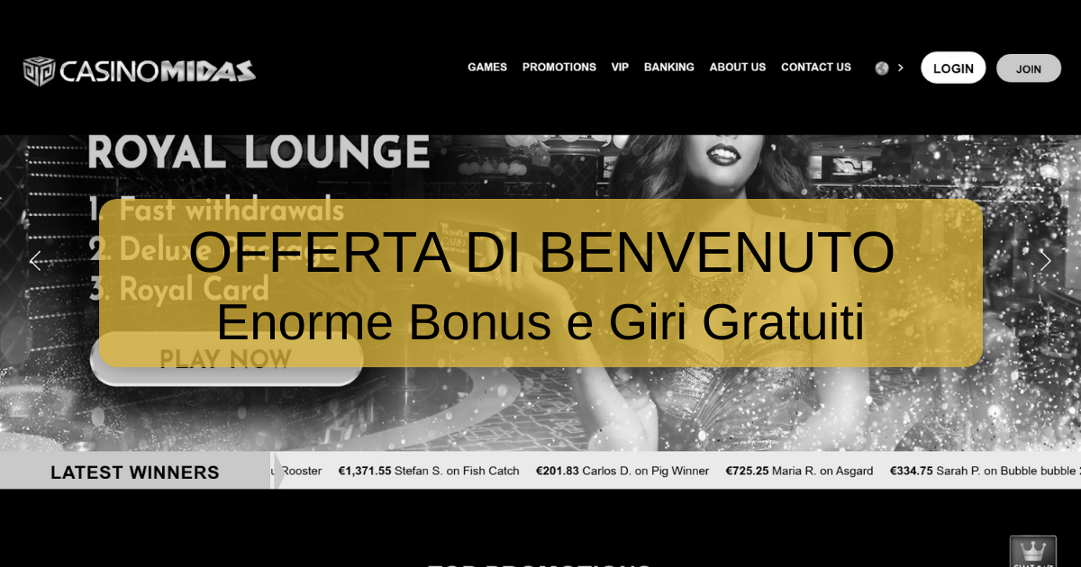 Benvenuti su Midas Casino: Bonus Esclusivi e Giochi Variegati